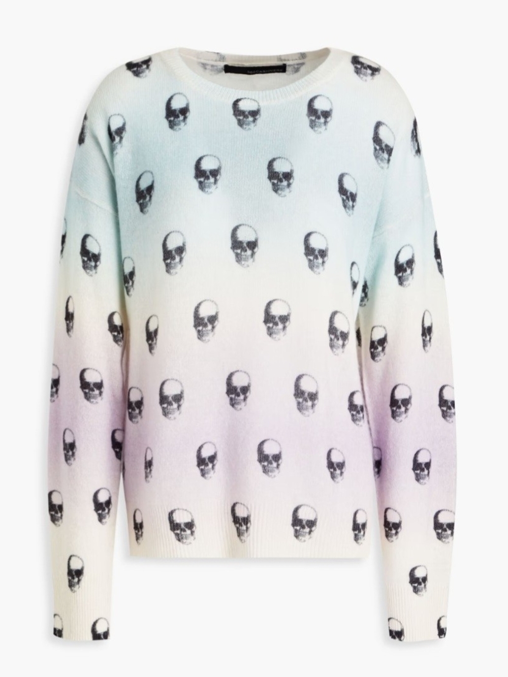 360 Cashmere Pastel Ombre Skull Crewneck Sweater - Mint, Lilac, Ivory